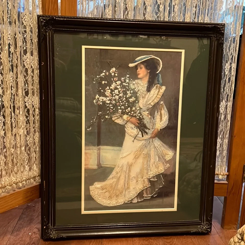 🌺SOLD🌺 Vintage Lovely Lady, Turn of the Century Needlework - Picture 2 of 5